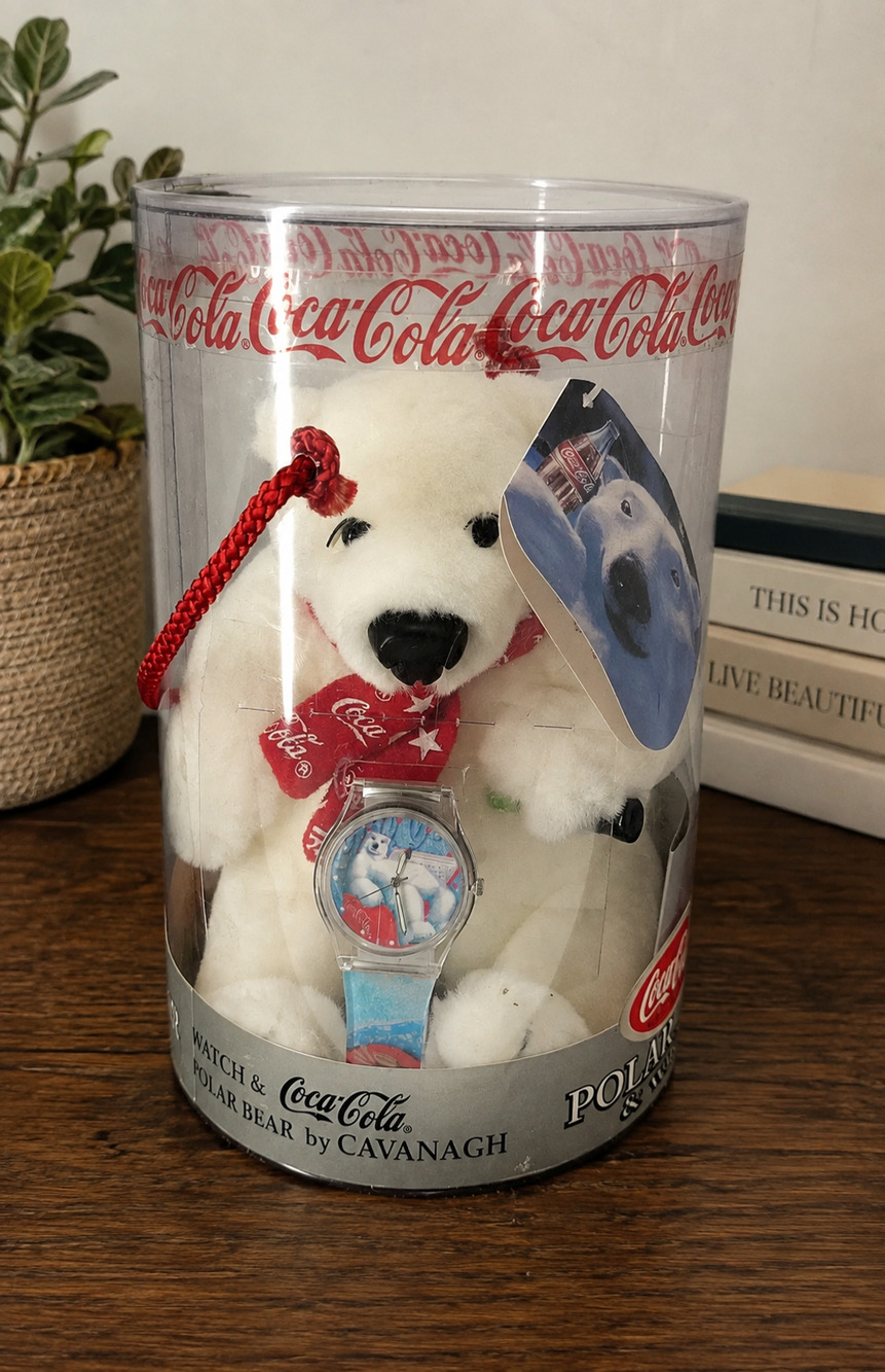 Vintage Coca Cola Polar Bear & Watch Limited Edition By Cavanagh 1999/ NIB